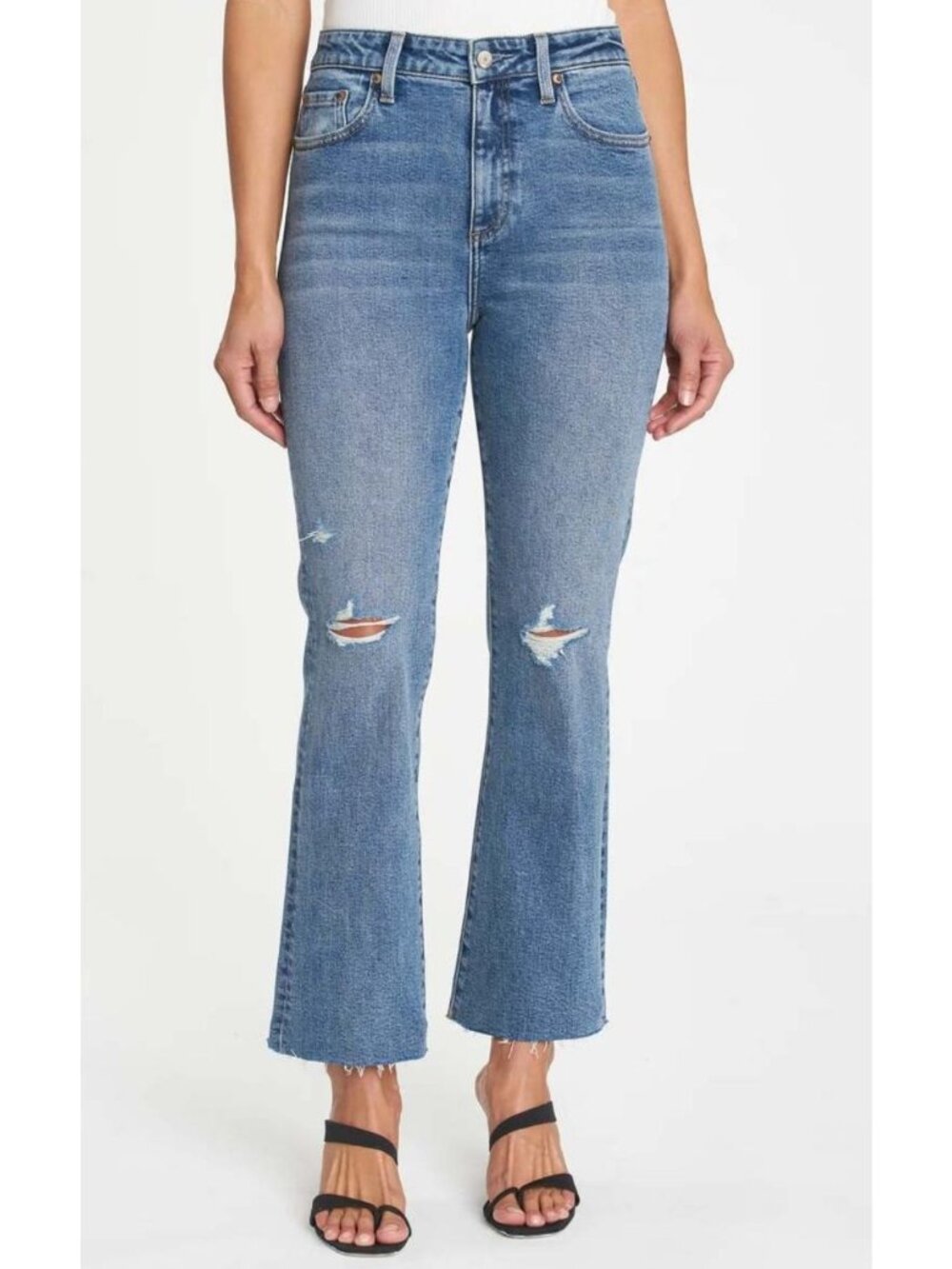 NWT PISTOLA Lennon High Rise Crop Boot Jeans in Denny Distressed Size 27